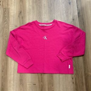 Calvin Klein pink crewneck cropped long sleeve